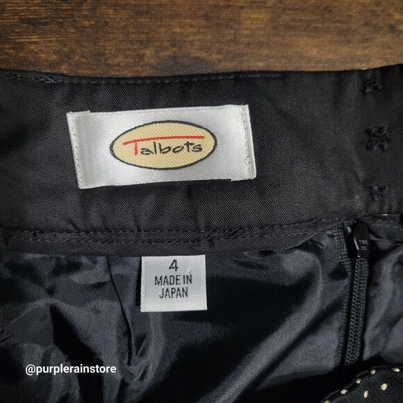 Vtg Talbots Pleated Polka Dot Skirt 4 Bow Belt Pockets 80's Pin Up Ethereal - Picture 6 of 11